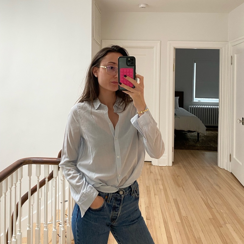 H&M Striped Blue and White Shirt